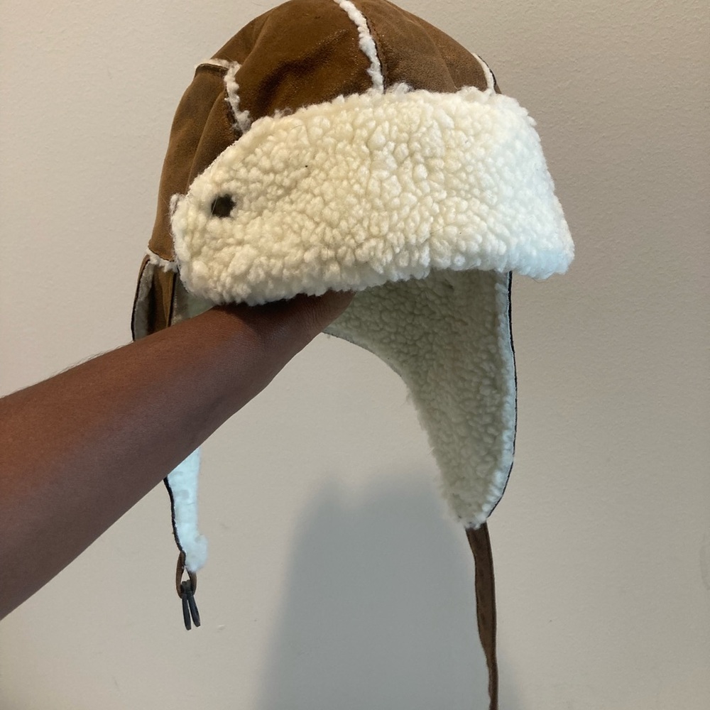 Brown and Cream Aviator Hat